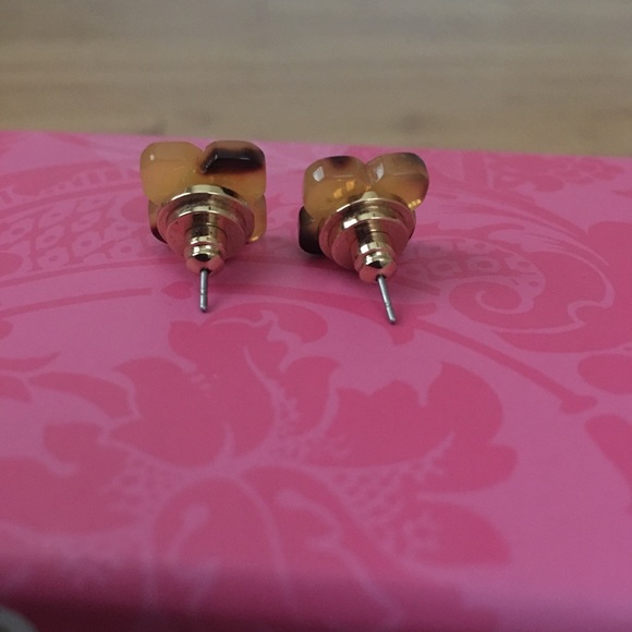 Tory Burch Tortoise Gold Logo StudS - Picture 3 of 5
